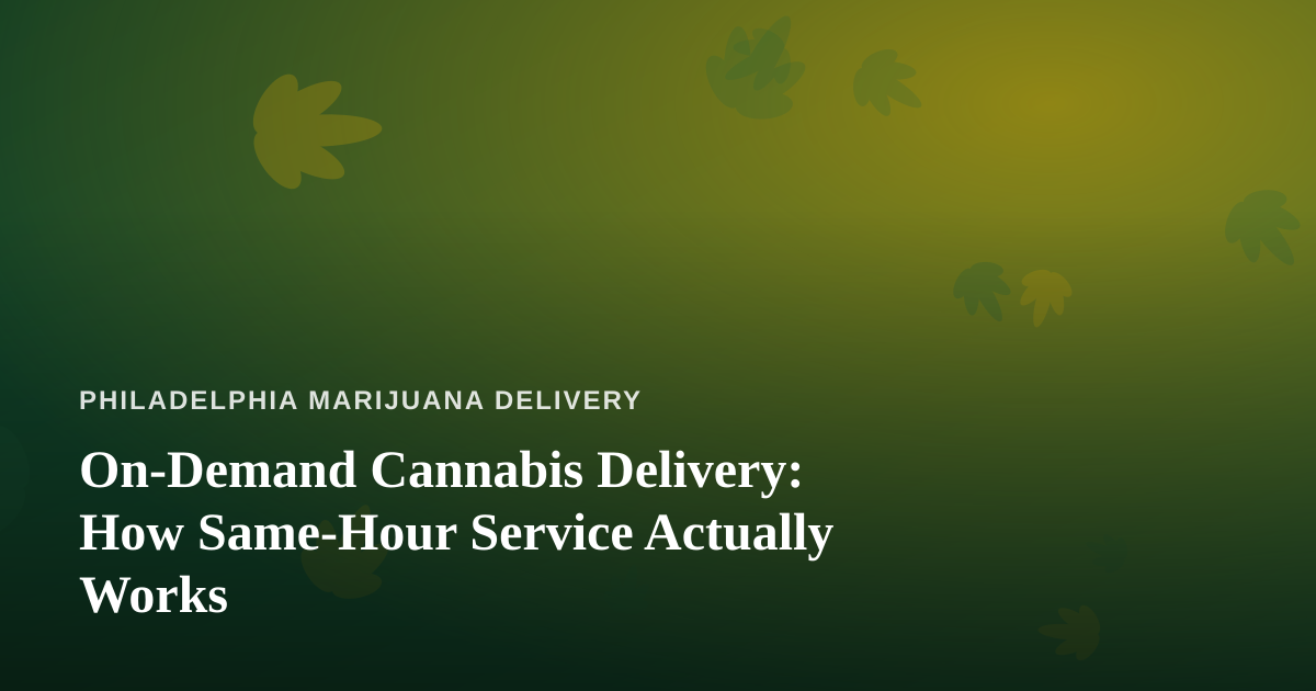 On-Demand Cannabis Delivery: How Same-Hour Service Actually Works